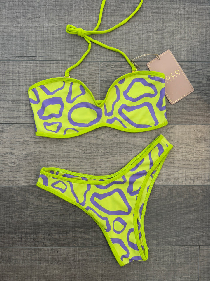 Palm Bikini Top | Neon Abstract