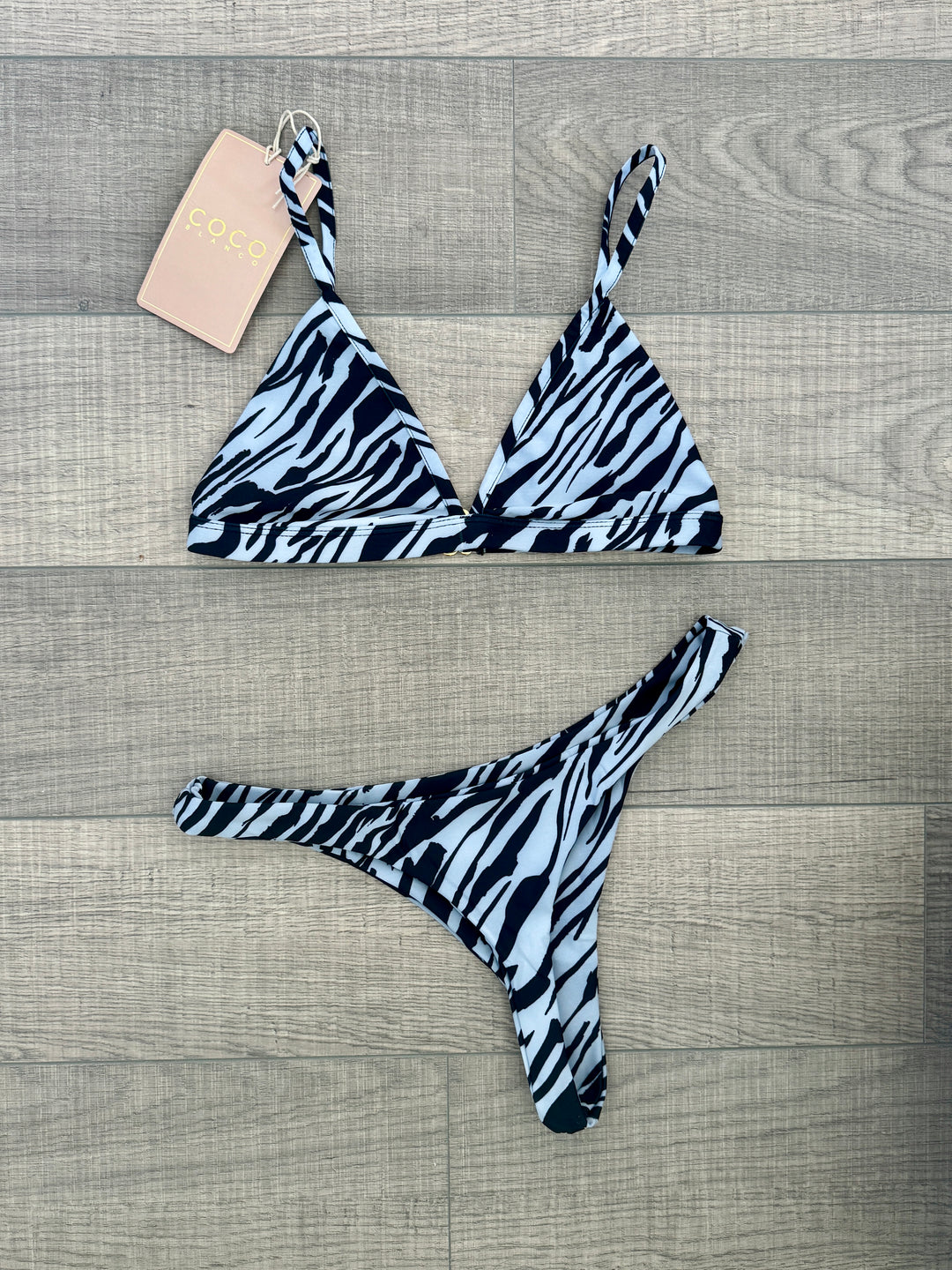 Louie Bikini Top | B&W Zebra