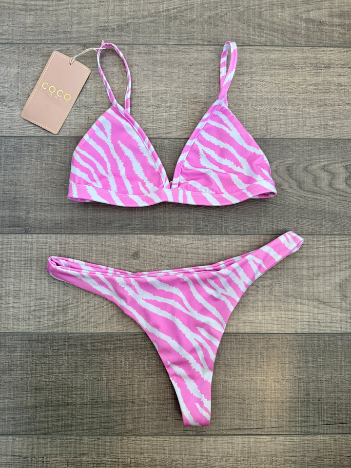 Louie Bikini Top | Pink Zebra